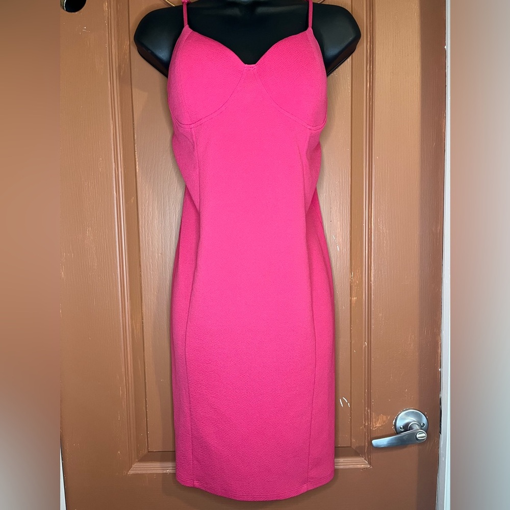 Bar III Pink Sheath Halter Dress